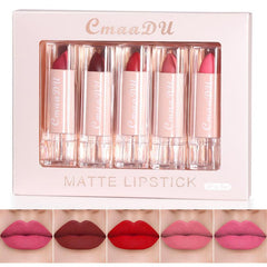 5-Piece Matte Velvet Lip Gloss Set, Long-Lasting Moisturizing Formula