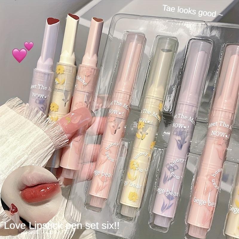 Heart Flower Jelly Lipstick Red Lip Gloss Makeup