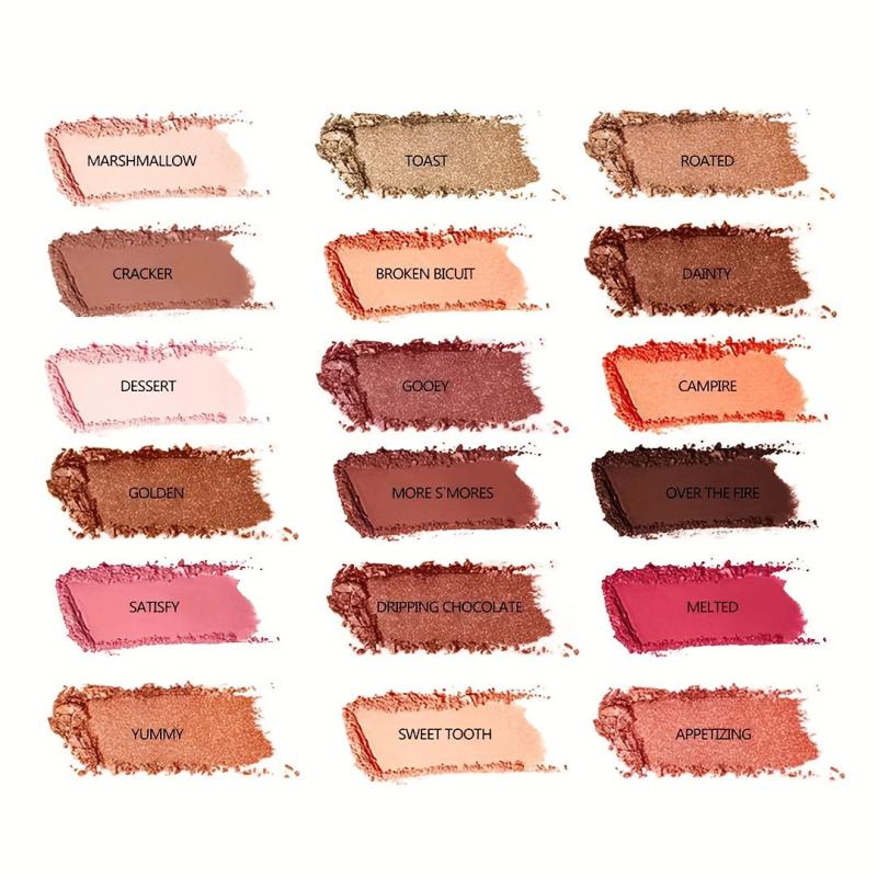 18-Color Chocolate Eyeshadow Palette Matte Glitter Shimmer Metallic Satin Finish