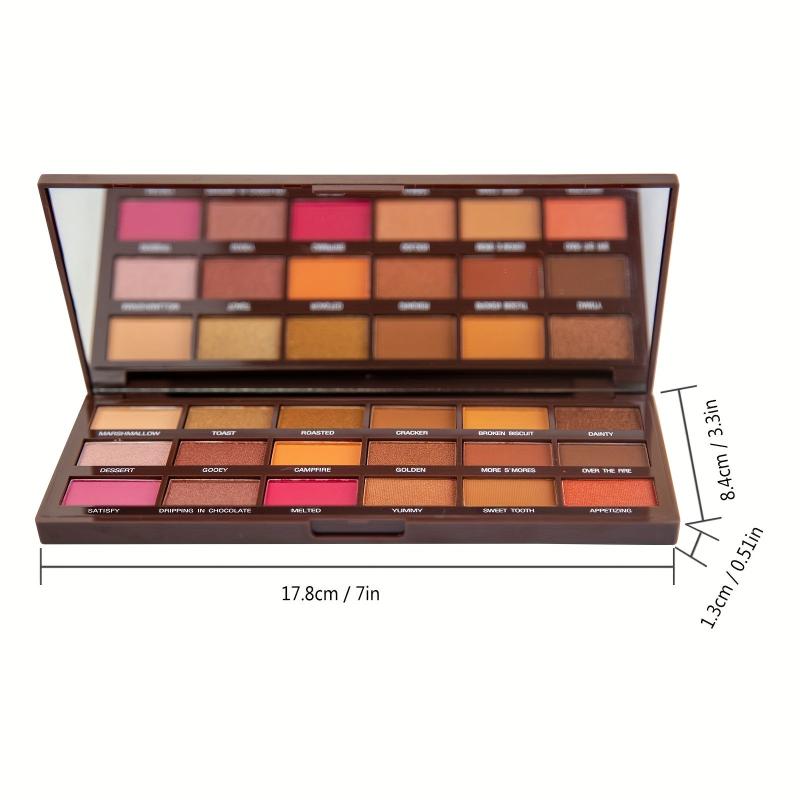 18-Color Chocolate Eyeshadow Palette Matte Glitter Shimmer Metallic Satin Finish