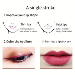 4-in-1 Lip Liner Rose Nude Brown Red Eyebrow Eyeliner Pencil