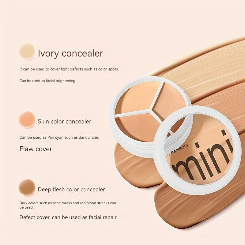 Three Concealer Cover Spots Acne Dull Dark Circles Foundation Cream