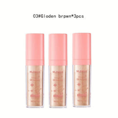 3pcs Fairy Highlighter Powder Set with Pearly Glitter and High Gloss Sequins