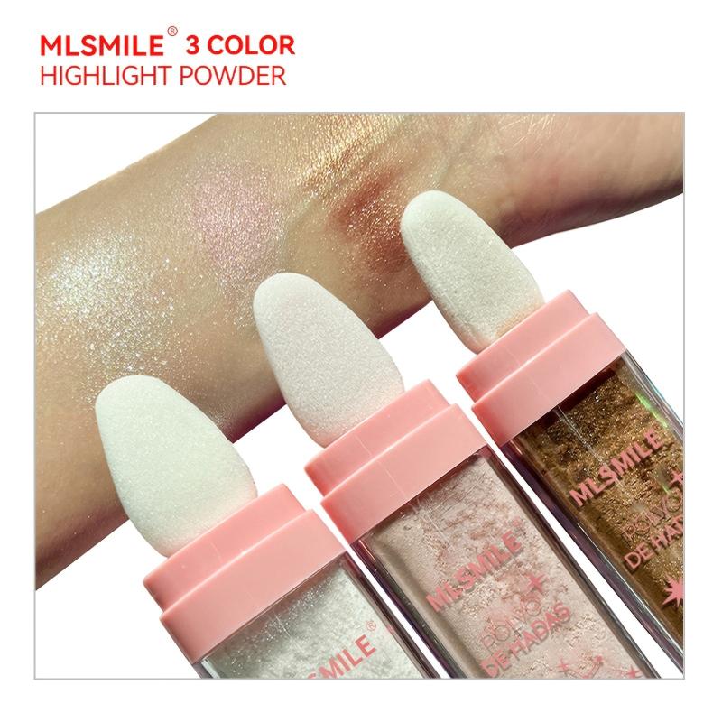 3pcs Fairy Highlighter Powder Set with Pearly Glitter and High Gloss Sequins