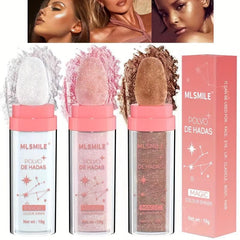 3pcs Fairy Highlighter Powder Set with Pearly Glitter and High Gloss Sequins