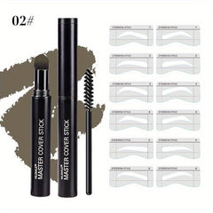 Eyebrow Stamp Stencils Kit Dual Use Hairline Filler Powder 6 Colors