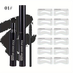 Eyebrow Stamp Stencils Kit Dual Use Hairline Filler Powder 6 Colors