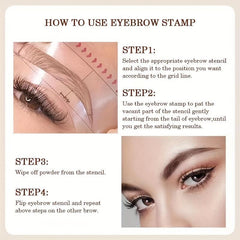 Eyebrow Stamp Stencils Kit Dual Use Hairline Filler Powder 6 Colors