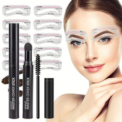 Eyebrow Stamp Stencils Kit Dual Use Hairline Filler Powder 6 Colors
