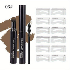 Eyebrow Stamp Stencils Kit Dual Use Hairline Filler Powder 6 Colors