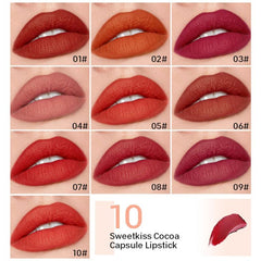 10pcs Matte Lipstick Set with Velvety Finish