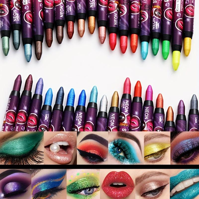 20 Eyeshadow Pencil Lipstick Pen Waterproof 2 In 1 Eyeshadow Stick
