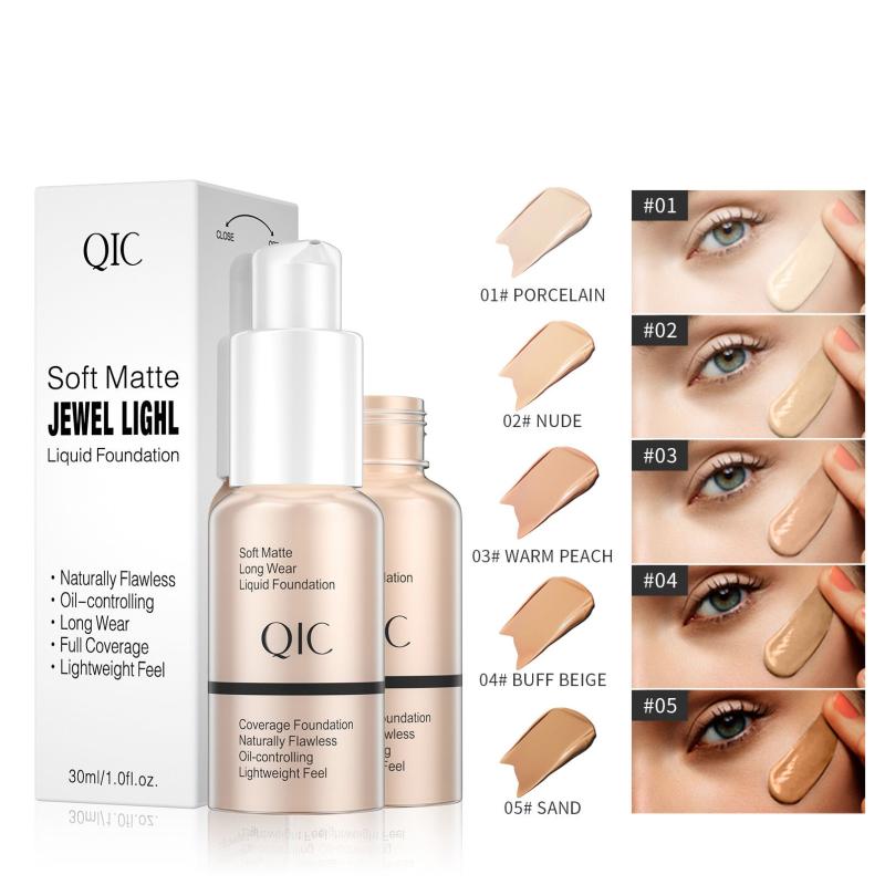 Natural Nude Tone Lightweight Matte Liquid Foundation