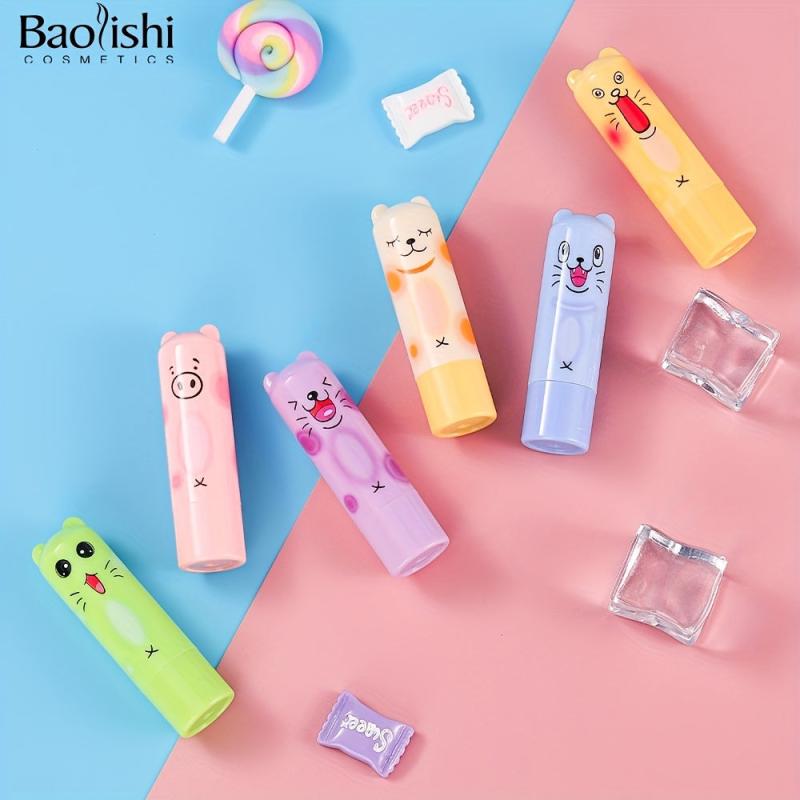 6 Flavors Moisturizing Animal Lip Balm for Men and Women