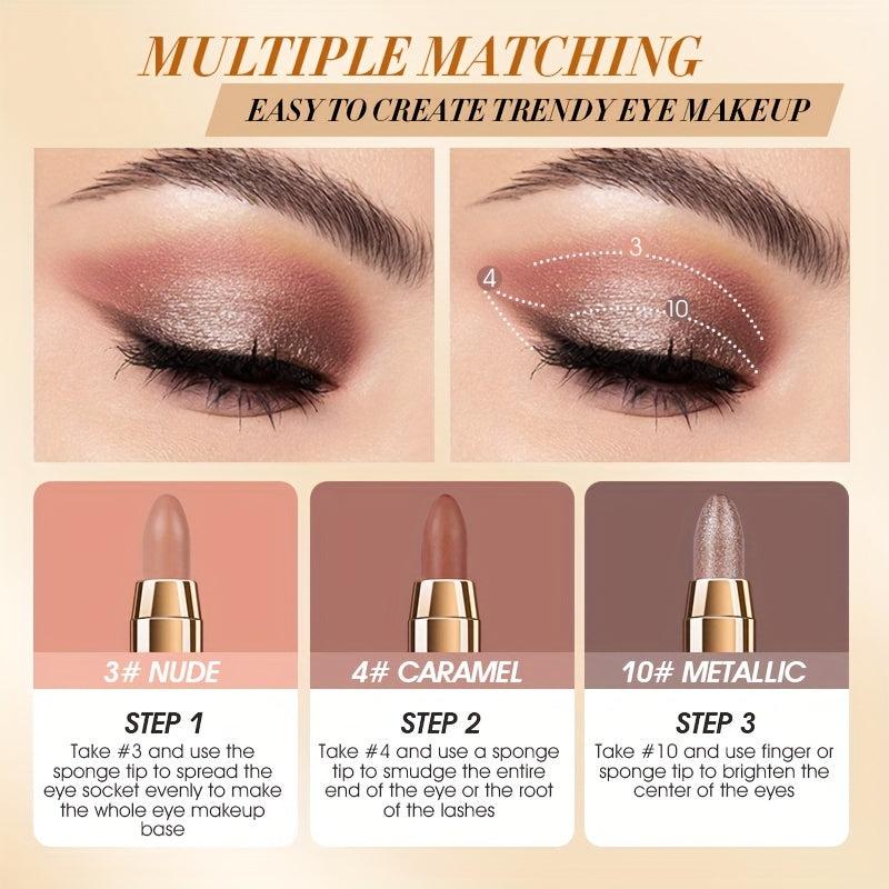 Pearly & Shimmer Eyeshadow Stick Waterproof Makeup