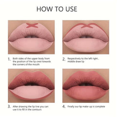 VERONNI Nude Matte Lip Liner Pencil Waterproof Sweatproof Correcting Lip Pen