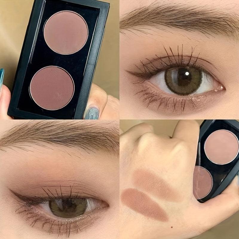 Matte 2-Color Eyeshadow Palette Cement Gray Smokey Cold Tone Punk Gothic Makeup