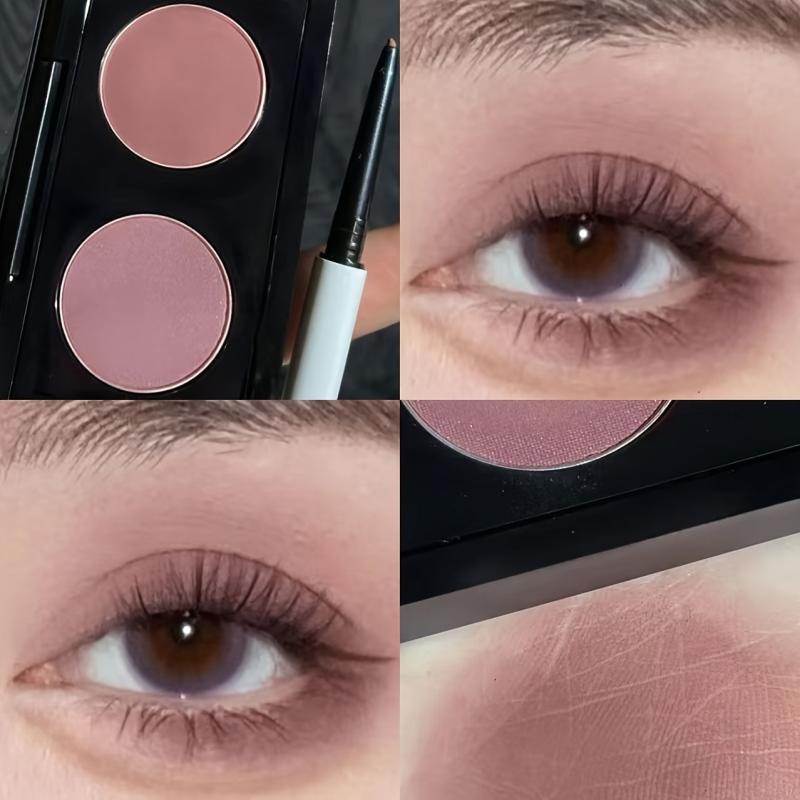 Matte 2-Color Eyeshadow Palette Cement Gray Smokey Cold Tone Punk Gothic Makeup