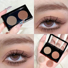 Matte 2-Color Eyeshadow Palette Cement Gray Smokey Cold Tone Punk Gothic Makeup