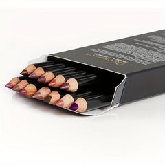 12 PCS Nude Brown Matte Lip Liner Set Waterproof