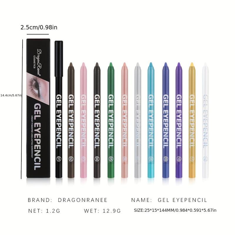 Pearly & Glitter Waterproof Eyeliner Pen 12 Colors