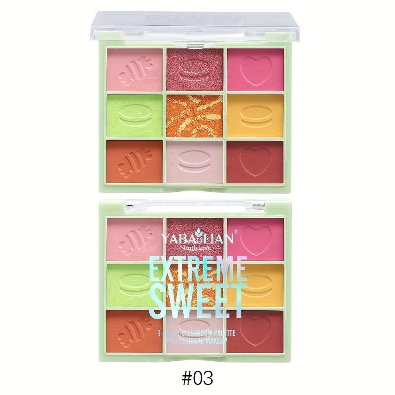 9 Colors Eyeshadow Palette Rainbow Pearly Matte Finish