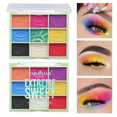 9 Colors Eyeshadow Palette Rainbow Pearly Matte Finish
