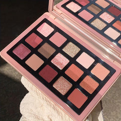 15 Shades Pink Eyeshadow Palette Matte Shimmer Glitter Finish Makeup Tool