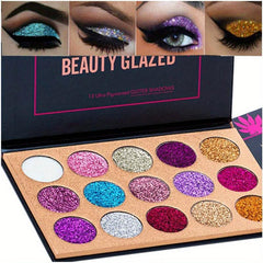 15 Colors Glitter Eyeshadow Palette Shimmer Ultra Pigmented Makeup