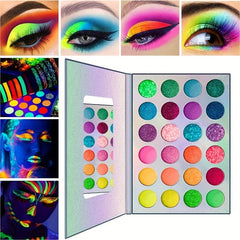 UV Lights Luminous Eyeshadow Palette - 24 Fluorescent Shades