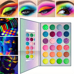 UV Lights Luminous Eyeshadow Palette - 24 Fluorescent Shades