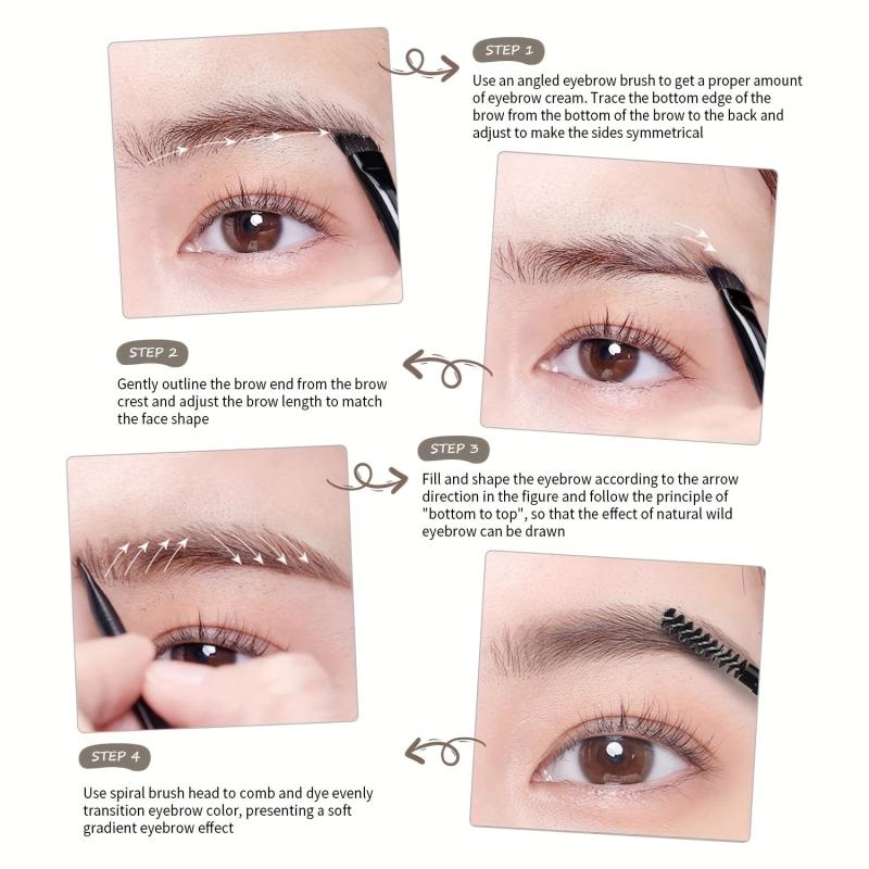 Rose Eyebrow Pomade Waterproof Eyebrow Cream Coffee Brown Natural Brown