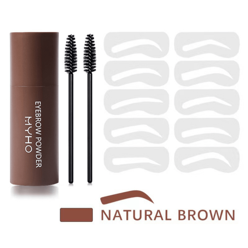 Eyebrow Shaping Kit with Stamp, Stencil, Brushes, Powder Stick - 3 Colors
