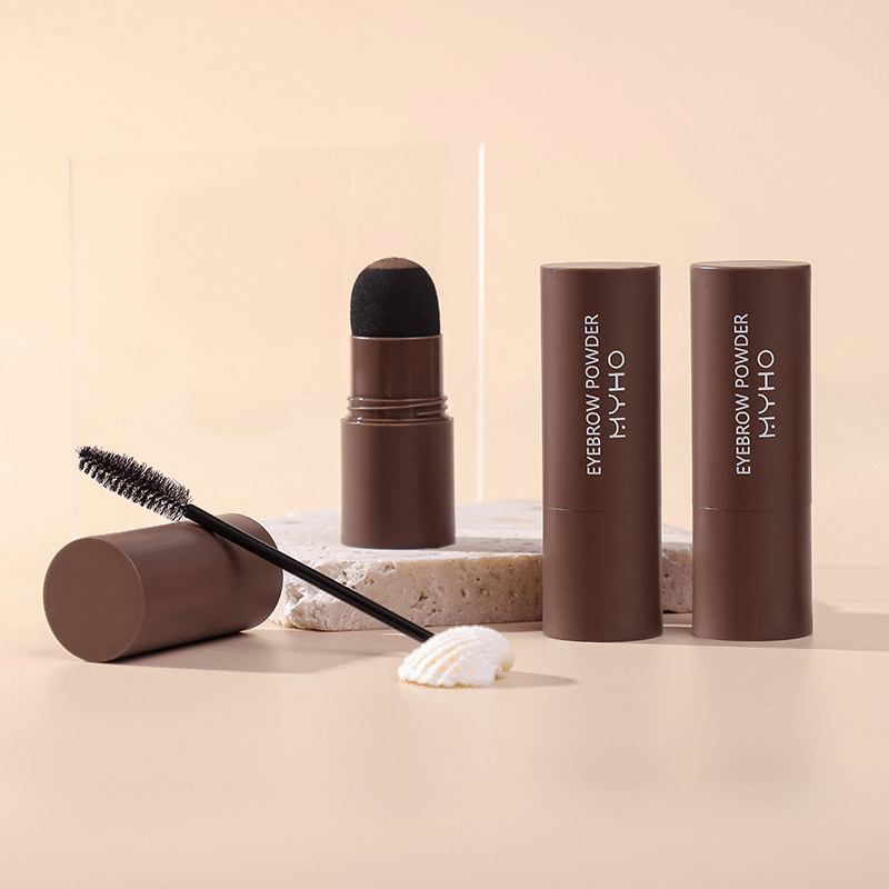 Eyebrow Shaping Kit with Stamp, Stencil, Brushes, Powder Stick - 3 Colors