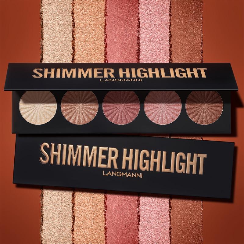 LANGMANNI 5 Colors High Light Contour Palette for Natural Bright Makeup