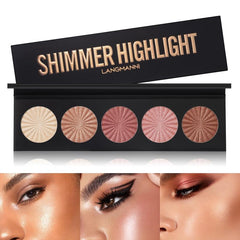 LANGMANNI 5 Colors High Light Contour Palette for Natural Bright Makeup