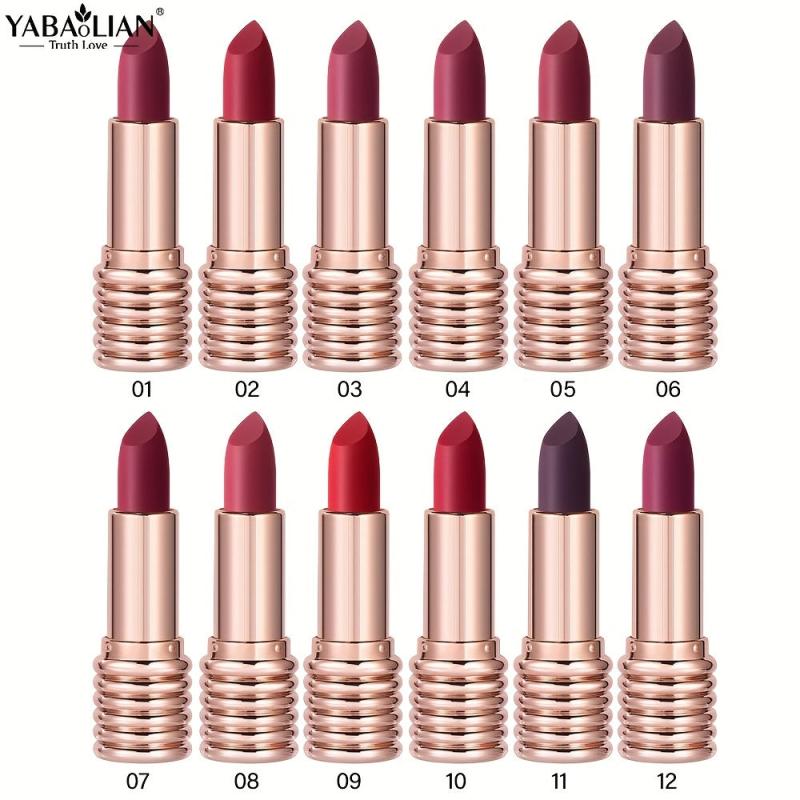 YABAOLIAN Matte Lipstick Non Stick Cup Alcohol Makeup Waterproof Long Lasting