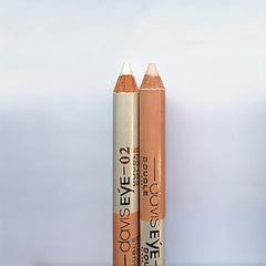 Dual-Ended Eyeliner Pencil Matte & Pearly Coral Green Purple +Sharpener