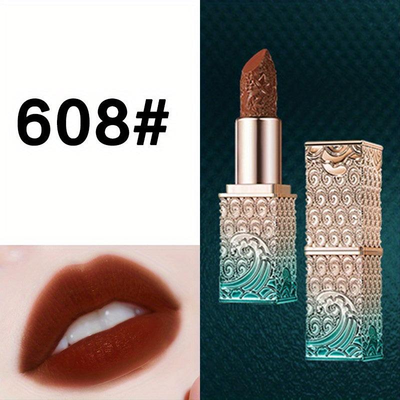 Silky Carved Square Tube Lipstick National Style Waterproof Moist 3 Colors