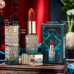 Silky Carved Square Tube Lipstick National Style Waterproof Moist 3 Colors