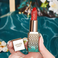 Silky Carved Square Tube Lipstick National Style Waterproof Moist 3 Colors