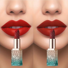 Silky Carved Square Tube Lipstick National Style Waterproof Moist 3 Colors