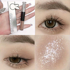 Double Headed Liquid Eyeshadow Eyeliner Pen Matte Glitter Pearly Eye Makeup
