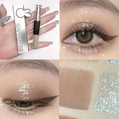Double Headed Liquid Eyeshadow Eyeliner Pen Matte Glitter Pearly Eye Makeup