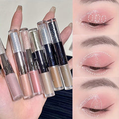 Double Headed Liquid Eyeshadow Eyeliner Pen Matte Glitter Pearly Eye Makeup