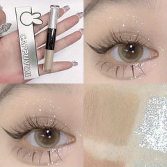 Double Headed Liquid Eyeshadow Eyeliner Pen Matte Glitter Pearly Eye Makeup