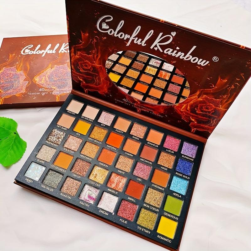 Rose Flame 40 Colors Eyeshadow Palette Matte Pearly Finish