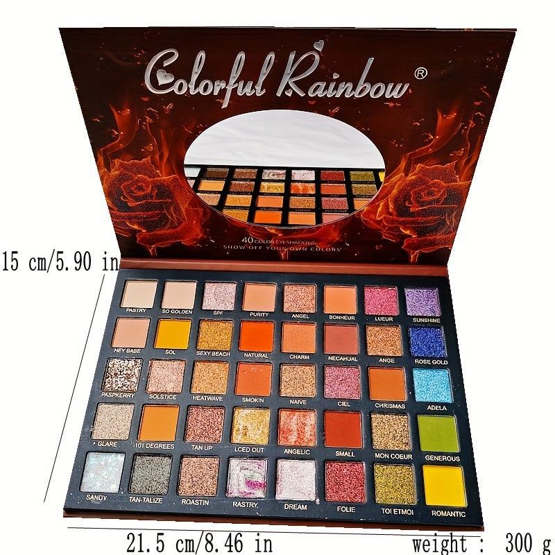 Rose Flame 40 Colors Eyeshadow Palette Matte Pearly Finish