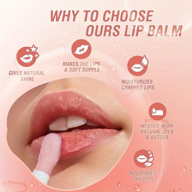 Peach & Strawberry Lip Gloss Pearly Glitter Moisturizing Lightening Nourishing