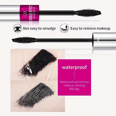 Waterproof 4D Double Effect Mascara Long Thick Clump Eyelashes Silicone Brush
